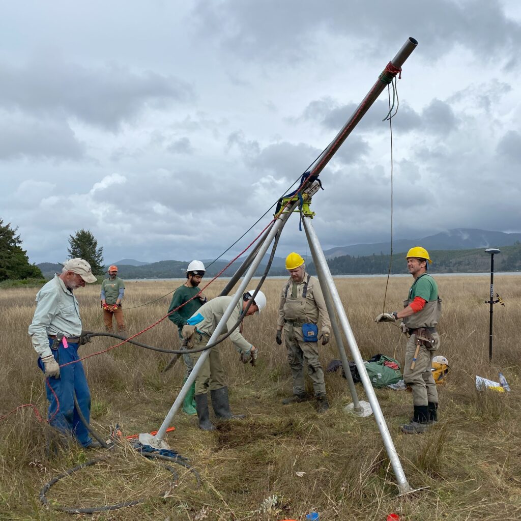 Scientists work with seizmic equipment